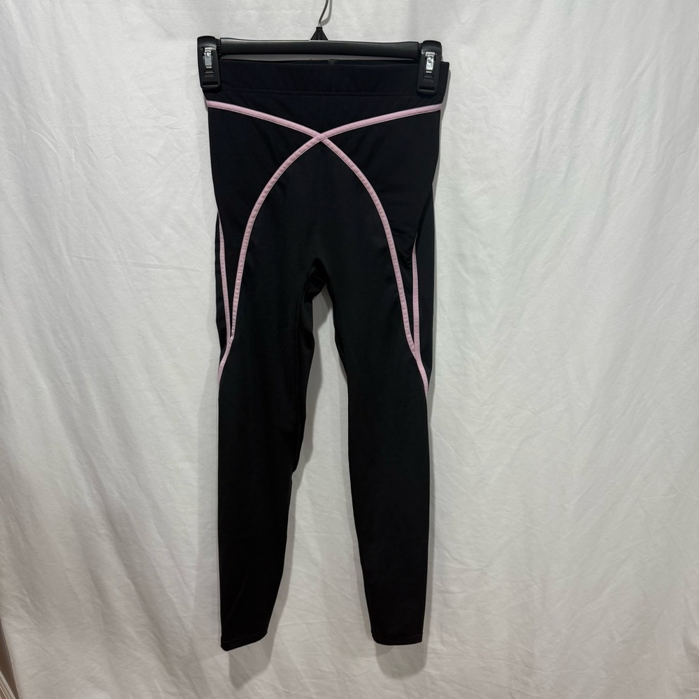 Savage X Fenty Leggings S Black Pink Contrast Stitch High Waist Athleisure Yoga‎